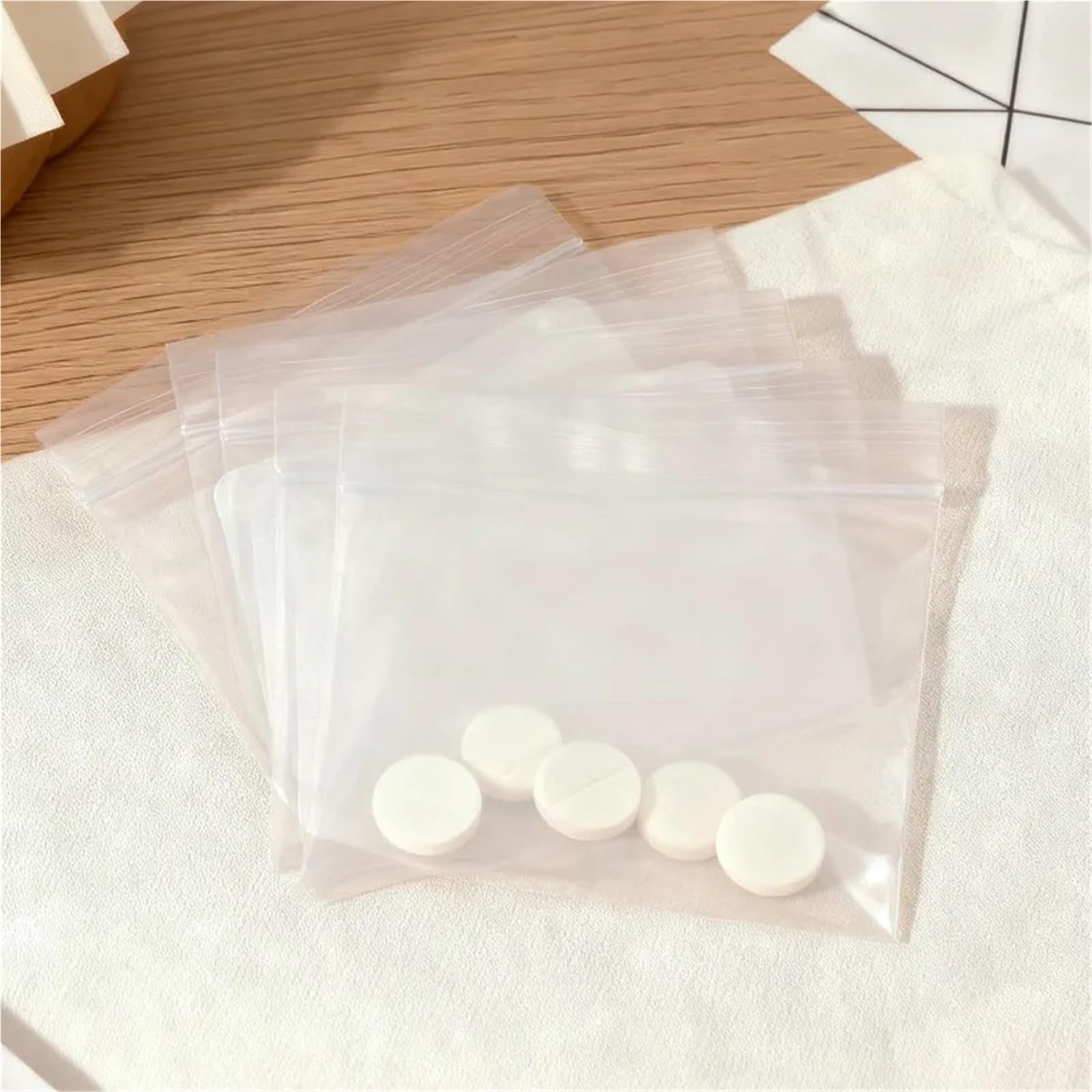Lot de 500 pochettes réutilisables en polyéthylène de qualité alimentaire avec fermeture éclair - Multi-usage - Anti-fuite - Fermeture rapide - Pour bijoux et maison