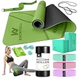 KNOWYOGA Yoga Starter Kit 12 in 1 - Yoga Set Include Yoga Mat, Foam Roller, 4 Resistance Bands, Yoga Blocks 2 Pack with Strap, 2 Peanut Massage Balls, Yoga kit and Sets for Beginners