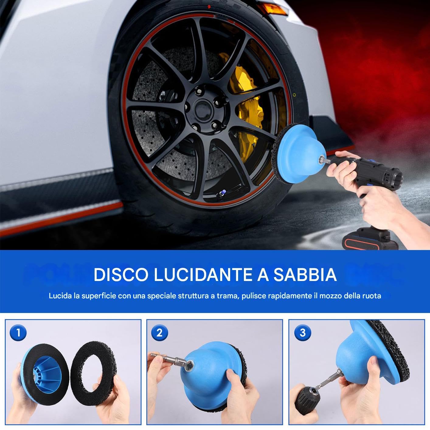 Strumento Pulizia Mozzo,Smerigliatrice per Mozzi | Rimuovi Ruggine con Innesto 1/2 Pollici per Sostituzione Veicolo Rimorchio Trattore Autocarro