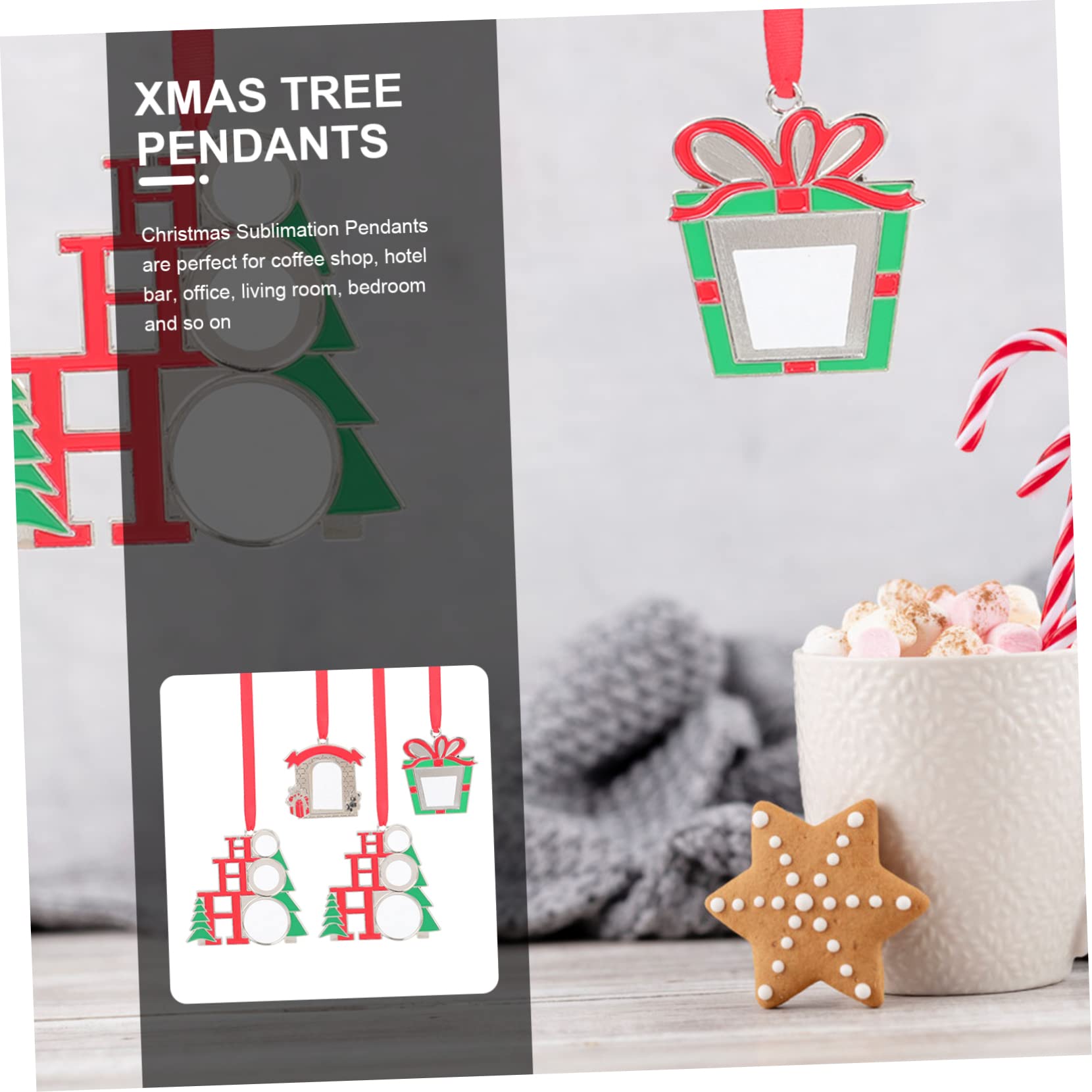 TOPBATHY 12 STK Christbaumschmuck Weihnachtsdekoration Zum Aufhängen Sublimationsrohlinge Weihnachts-Layout-Requisite Sublimationsanhänger Personalisierter Weihnachtsschmuck