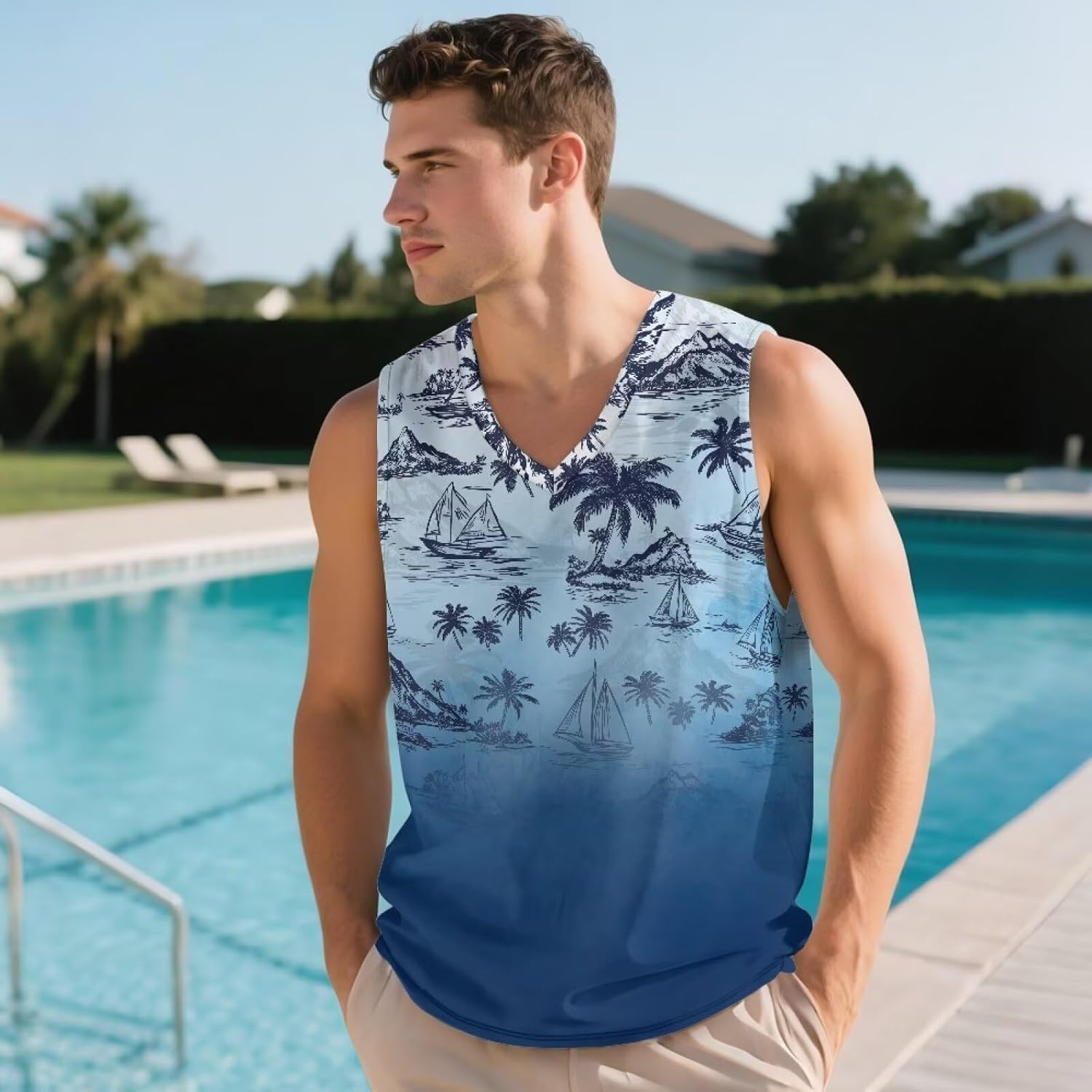 Polynesian Samoan Tribal Design Men's Tank Tops Bodybuilding Sleeveless Mens Tank Top Travel Vest - Image 4