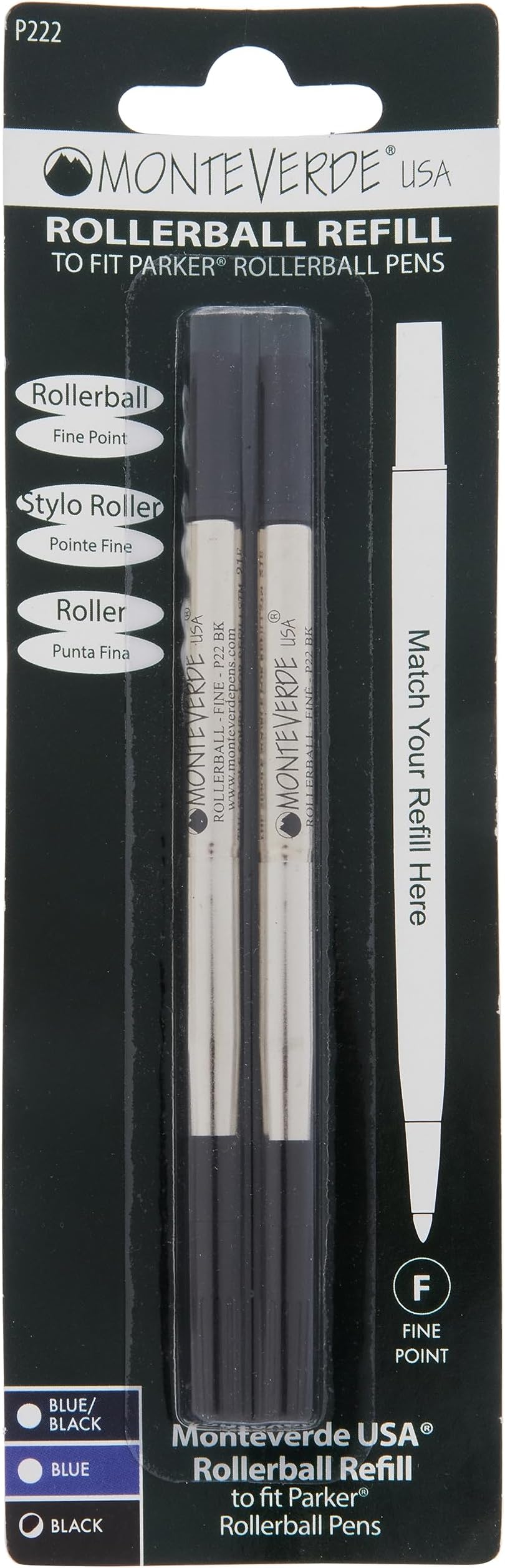 Xezo Ricariche per roller 6126 colore nero. Punta fine. Confezione