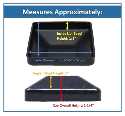 Miniatura 4 de Paquete de 24 tapas para postes de valla, protegen los postes de madera para exteriores en perfil bajo, fabricados en Estados Unidos (4 x 4