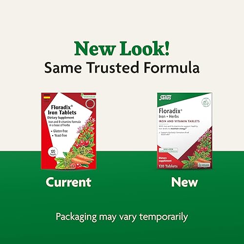 Miniatura 9 de Floradix, Tabletas de hierro suplemento vegetariano para apoyo energético para mujeres y hombres, sin OMG, vegetariano, kosher, sin lactosa, sin