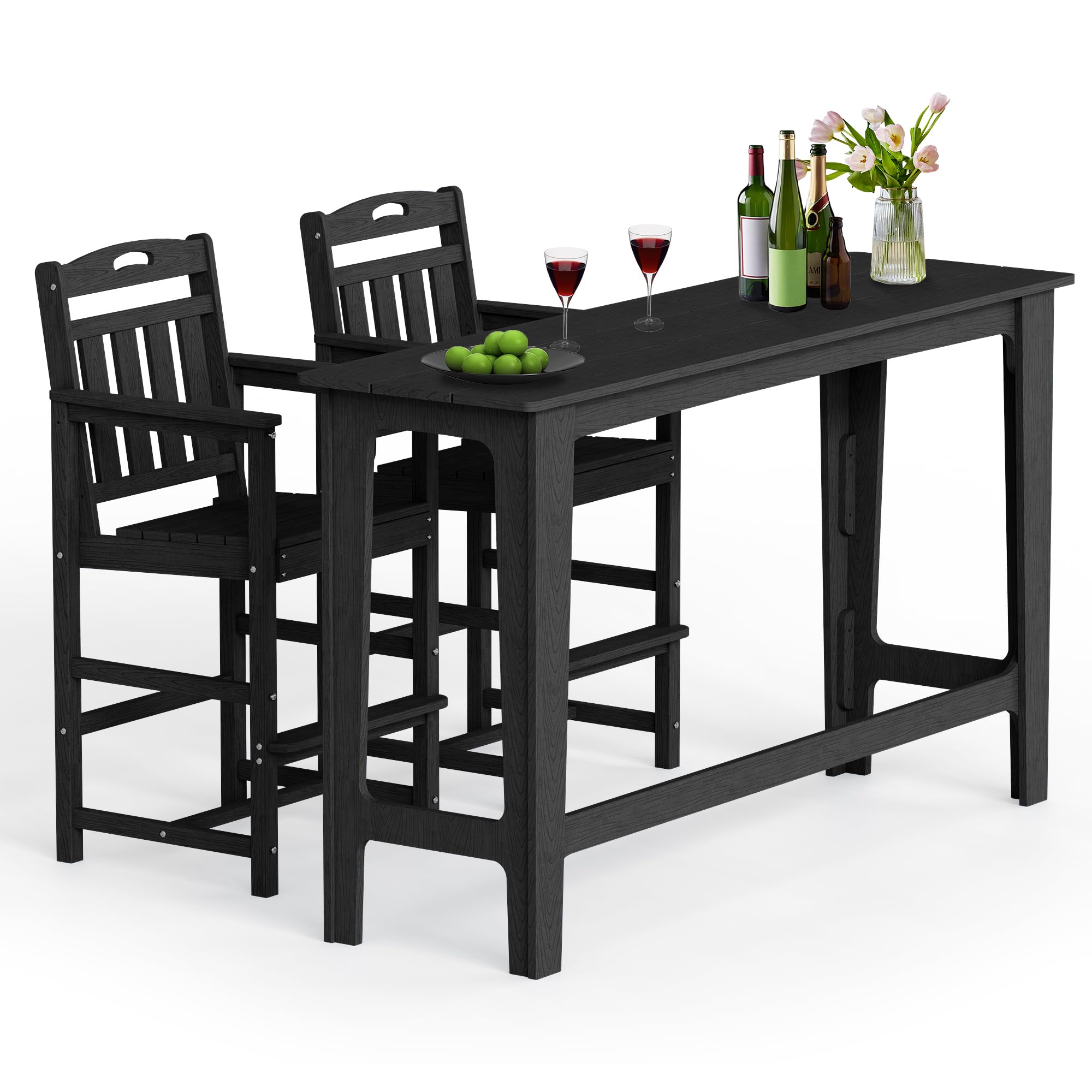 Ciokea Outdoor Bar Set of 3 with 60 inch table