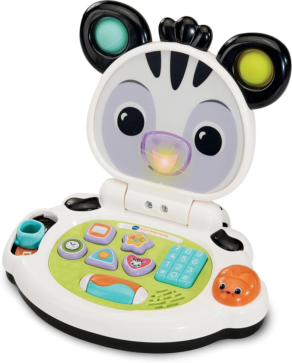 VTech Educational Baby Laptop Zebra - Juguete interactivo para niños pequeños