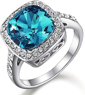 Yellow Shinning Cubic Zirconia Topaz Rings For Women 18K Rose Gold Plated