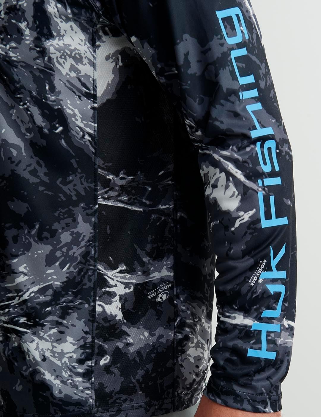 HUK Men's Pursuit Pattern Crew Sleeve, Performance Shirt