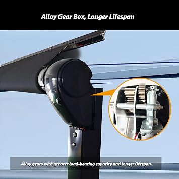 RV Electric Retractable Awning, Black Frame and Fabric Assemblies Full Set for RV, 5th Wheel,Travel Trailers,Motorhome Trailer Awning for Home or Camper - Sand Fade, 10Feet(Fabric 9'2)
