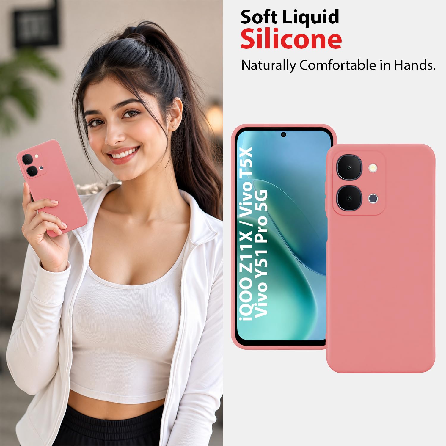 KACA Silicone Case for iQOO Z11X / Vivo T5X -5