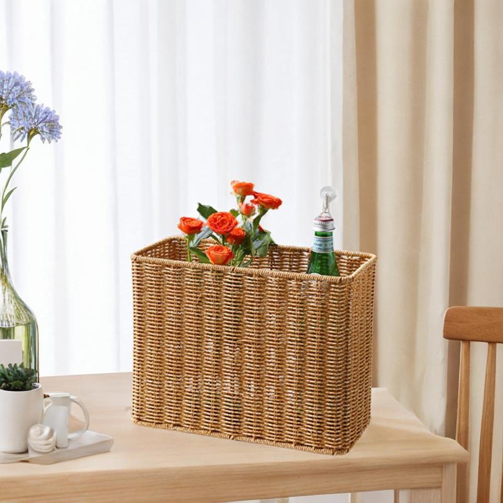 Panier de Rangement Tissé, Support de Tapis de Yoga Léger pour Bureau,