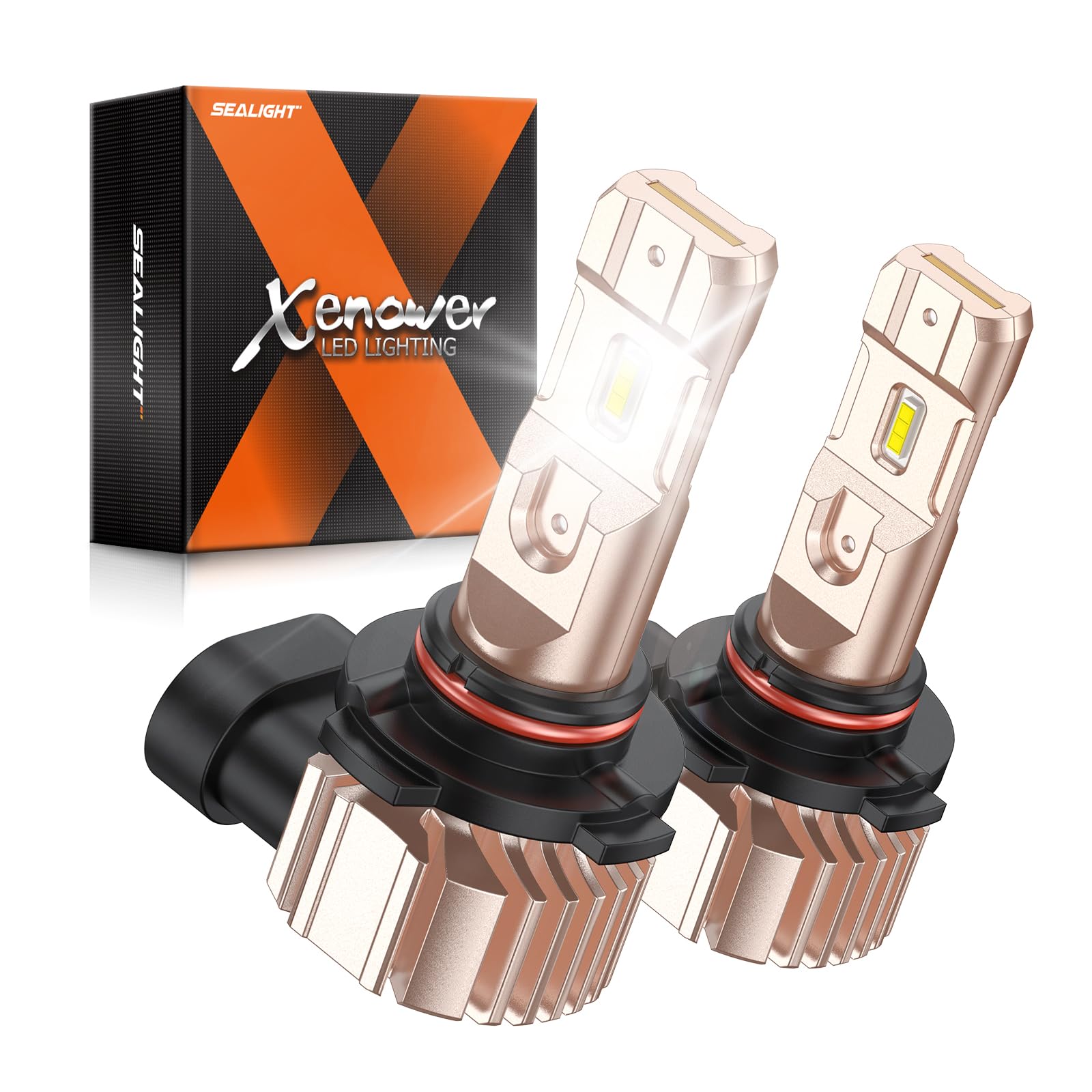 SEALIGHT H10 9145 LED Fog Light Bulbs or DRL, 600% Brightness 50000 Hours Lifespan 9140 9145 H10 LED Bulb, 10000LM 6500K Cool White Strong Penetration, Play and Plug, Driving Lights, Pack of 2