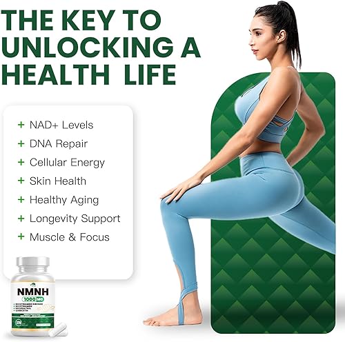 Vista 6 de NMNH (mononucleótido de dihidronicotinamida), suplemento NMNH de 1000 mg de mononucleótido de nicotinamida pura, alternativa de suplemento de alta