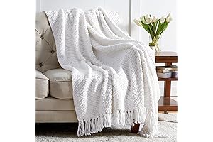 White Chenille Throw Blanket for Style, Comfort & Warmth