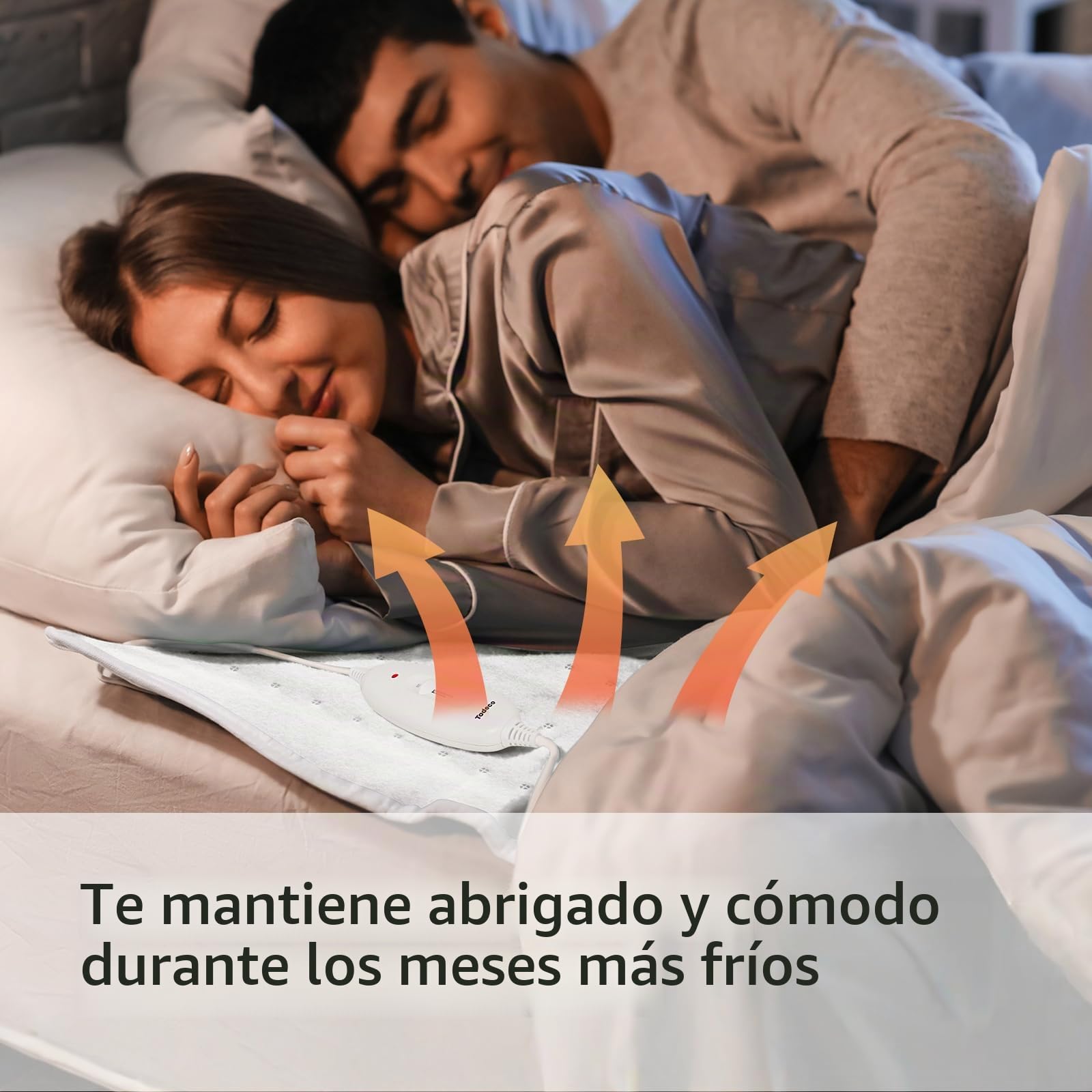 Todeco Calefacción bajo la Cama Calientacamas Eléctrico Doble 160x140cm