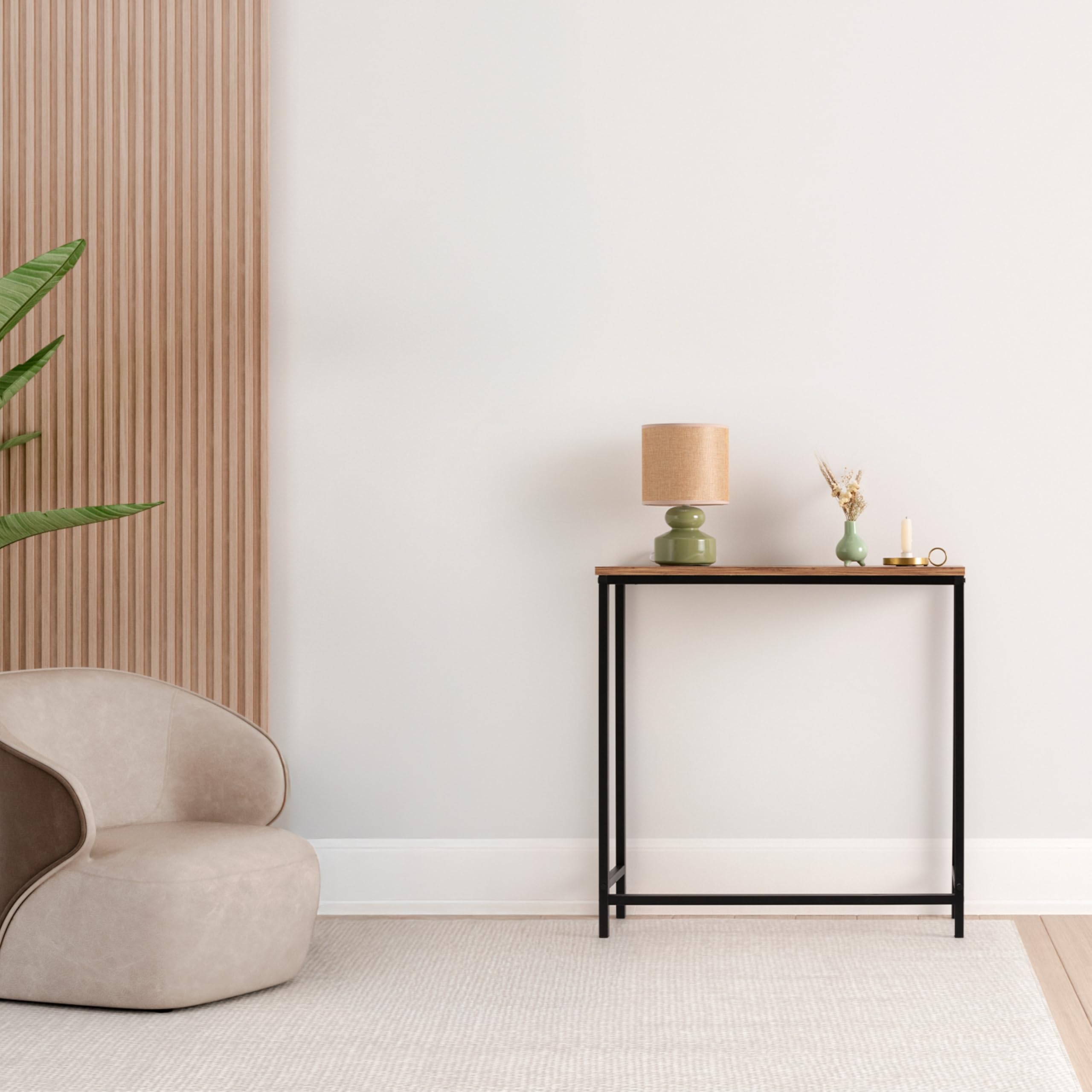 Mobile ingresso industriale ideale per ingresso ingresso, mobile ingresso con design moderno, colore Atlantic Pine, 80 x 25 x 80 cm. Neo