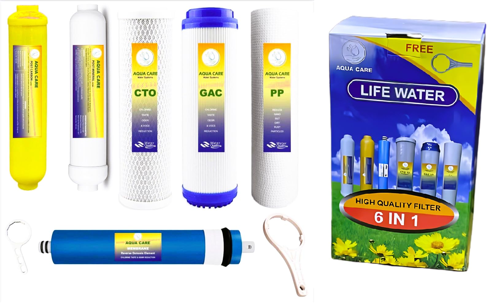 Buy Aqua Care 6 in 1 Reverse Osmosis Replacement Water Filters Pack Set