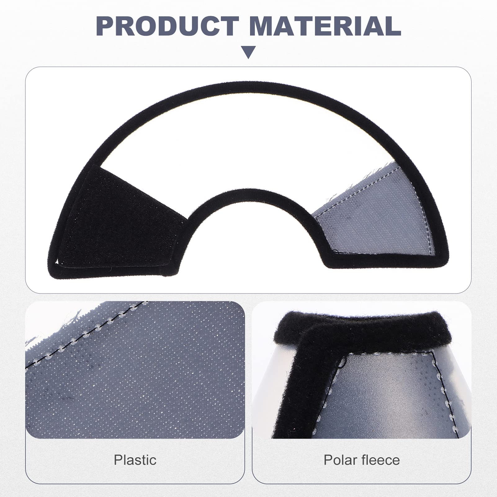 Mipcase Collier Anti-Léchage pour Hamster en Polaire et Plastique, 2 Pièces, Facile à Mettre et Enlever, Anneau de Protection Cou Irritabilité et Blessures