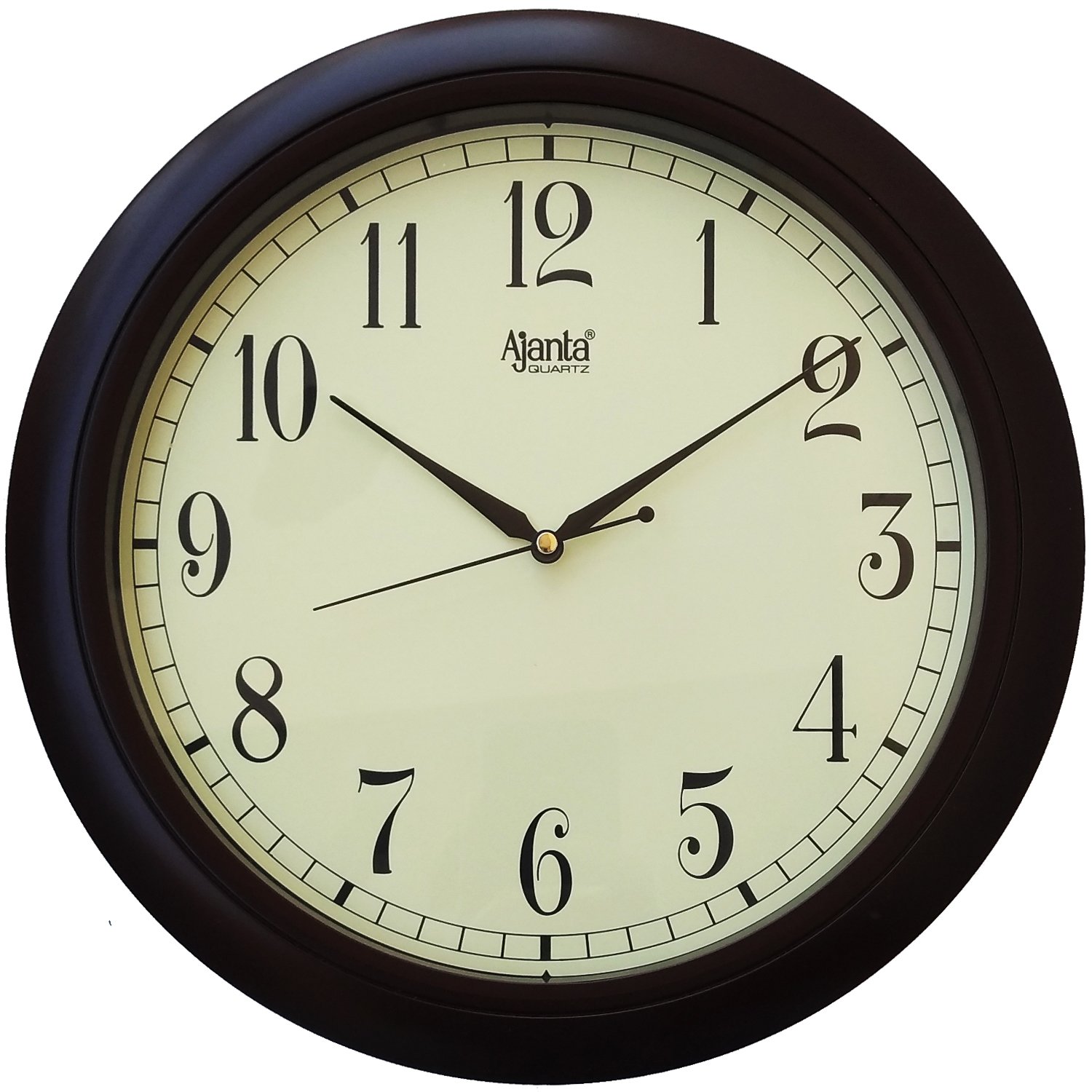 Vintage Look Plastic Analog Wall Clock (31 cm x 3.5 cm x 31 cm, Brown)