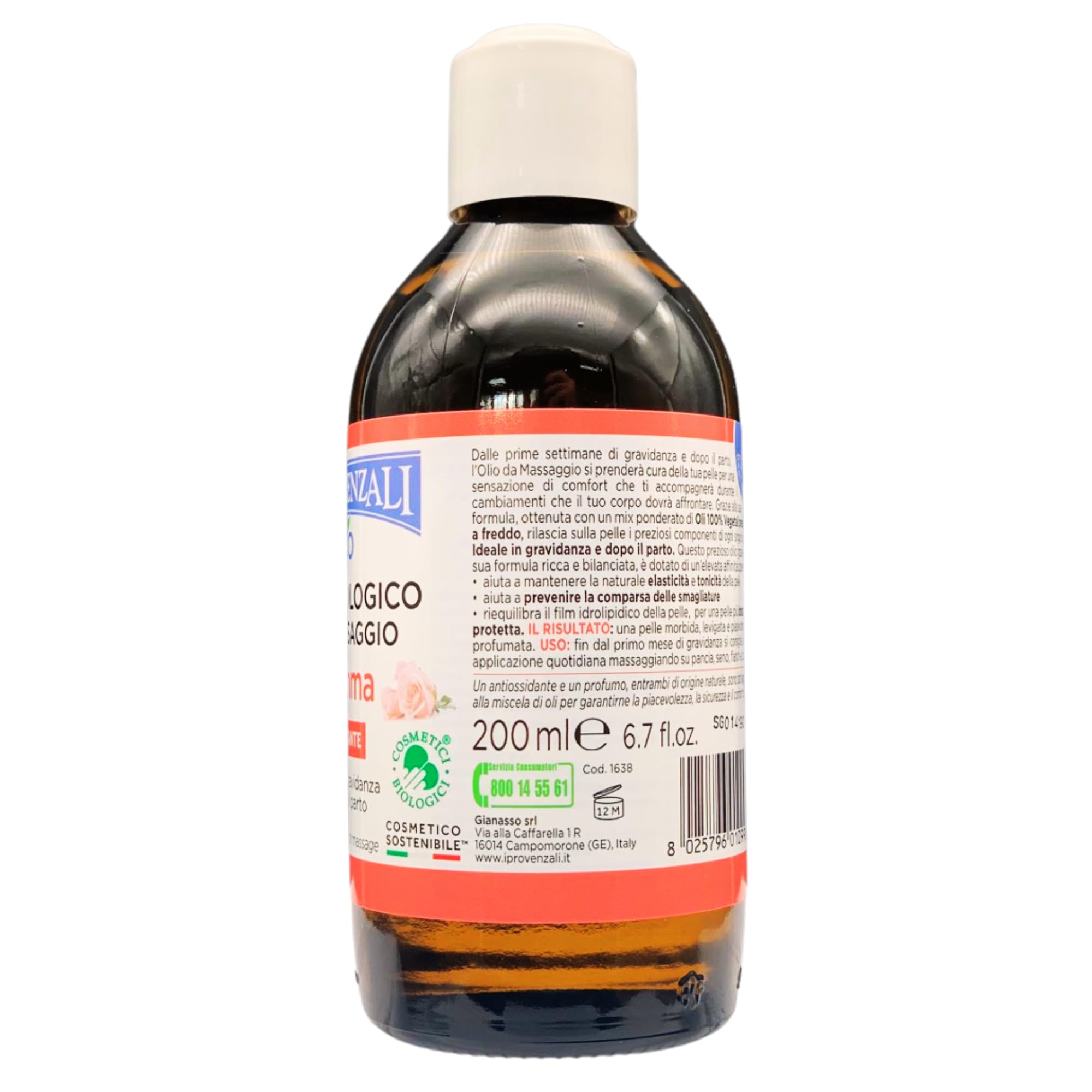 2x Olio Biologico Da Massaggio MAMMA Idratante, Ideale In Gravidanza e Dopo Il Parto. Aiuta a Mantenere La Naturale Elasticità e Tonicità Della Pelle e a Prevenire La Comparsa Delle Smagliature 200ml