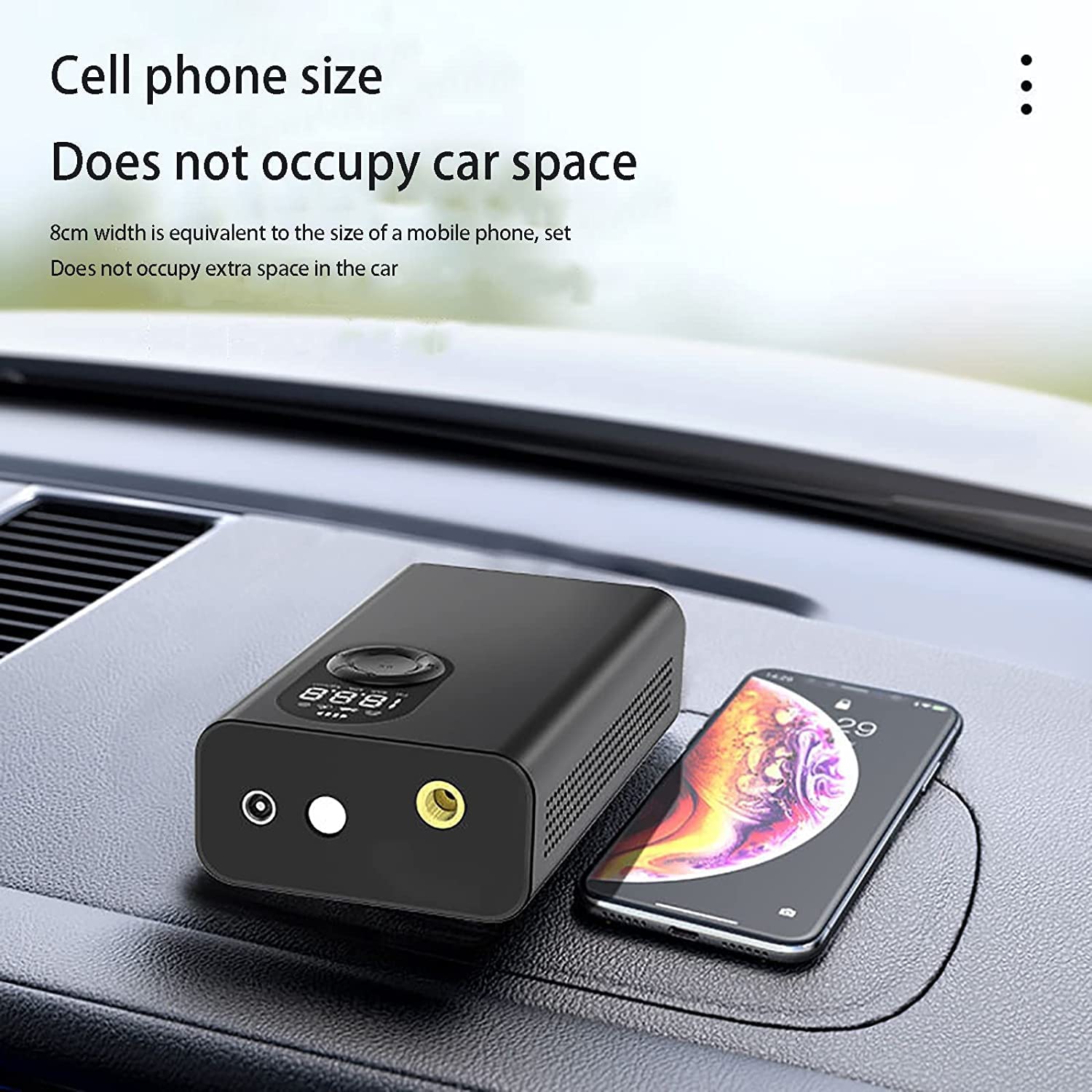 Kit compatto per compressore di gonfiaggio per mini pompa per pneumatici - Batteria del compressore d'aria, compressore d'aria digitale portatile, gonfiatore per pompa per pneumatici Auto Ca