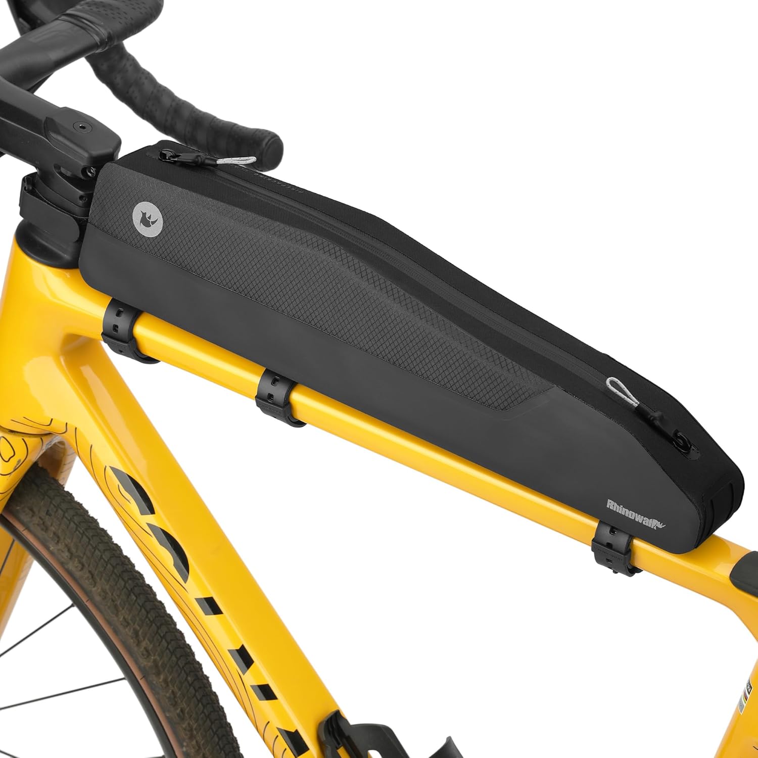 Rhinowalk 2.0L Bike Top Tube Bag Long Waterproof Cycling Frame Bag with Zipper, Easy Access Storage for MTB, Road & Gravel Bikes