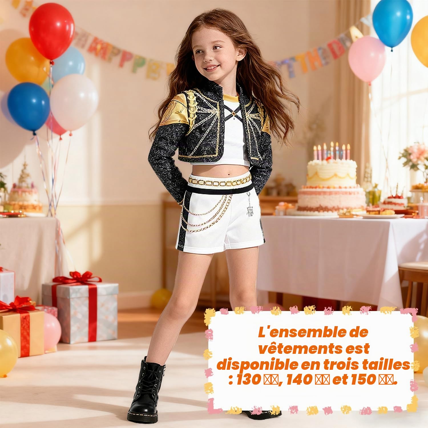 YISKY KP0p Dem0n Cosplay Enfants Deguisement, 3 Pièces Costume C0splay KP0P, Ru-mi Anime Cosplay C0stume, Deguisement D-emon Hun-ters, P0p Singers Déguisement, Hunters C0splay C0stume pour Filles