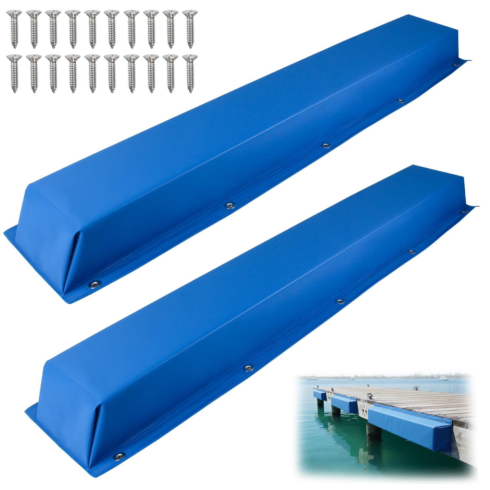 ORLANG 36"/48"/59"/72" Dock Bumpers,Dock Fenders with Stainless Steel Screws,Boat Dock Bumpers,Dock Post Bumper for Docking Edges, Piling, Vertical Poles, Horizontal Decks or Piers(Multiple Colors)