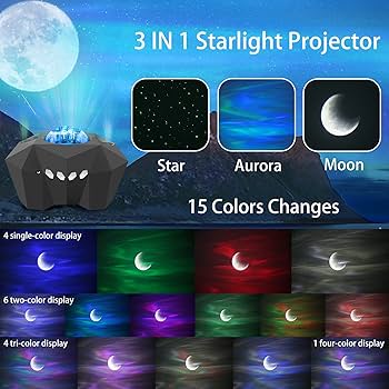 Cupohus Aurora Moon Star Projector Night Light with