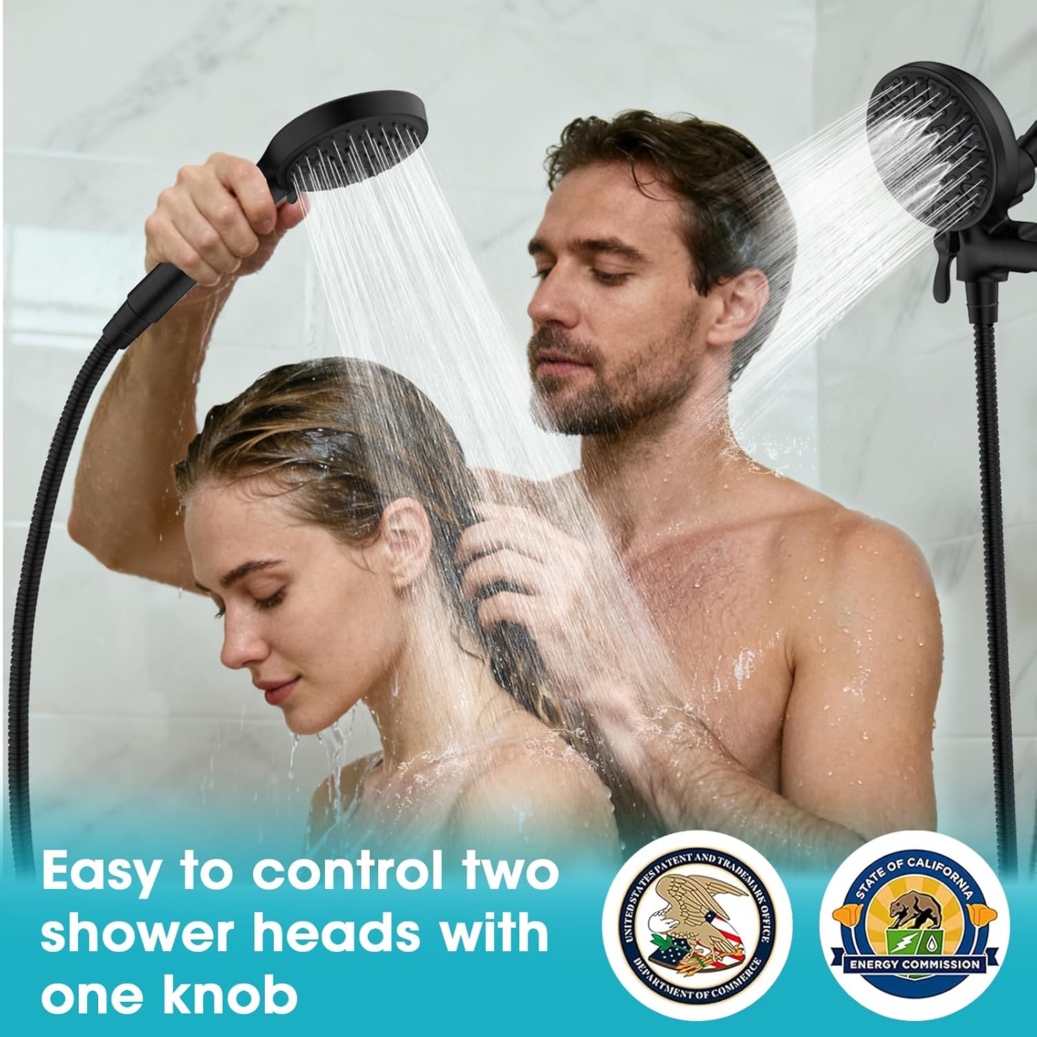 Handheld Shower Head bo, Enjoy 6-Setting Rain Showerhead