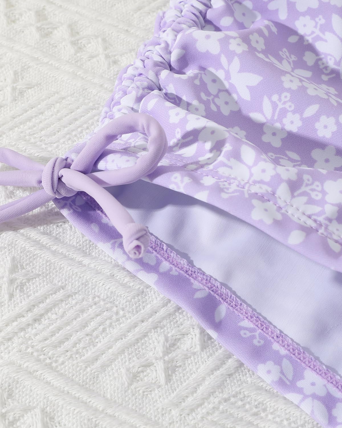 Costume da bagno da bambina con reggiseno imbottito, 7-15 anni, due pezzi con coulisse allacciato al collo, costume da bagno tankini con pantaloncini per bambini