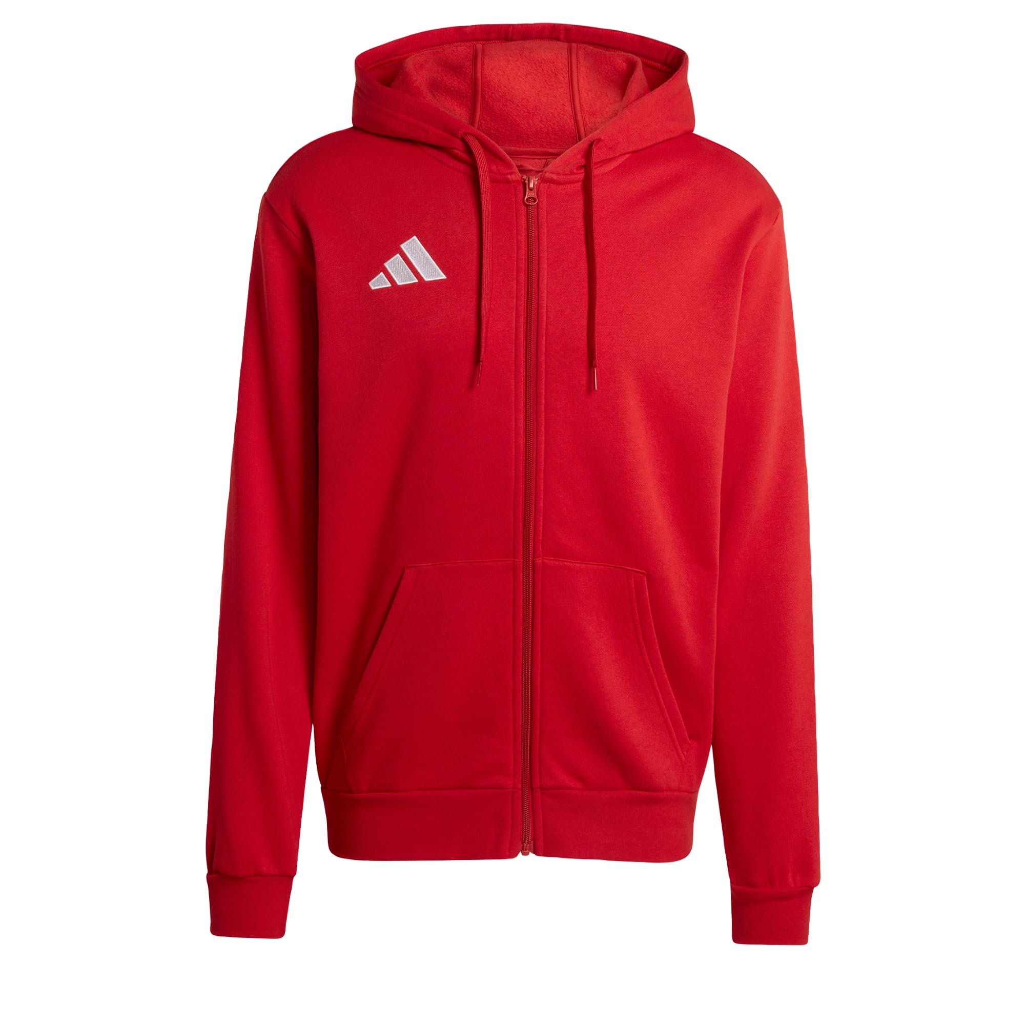 adidas Men's Entrada26 Full Zip Hoodie Sweatshirt, team power red 2/white, XS
