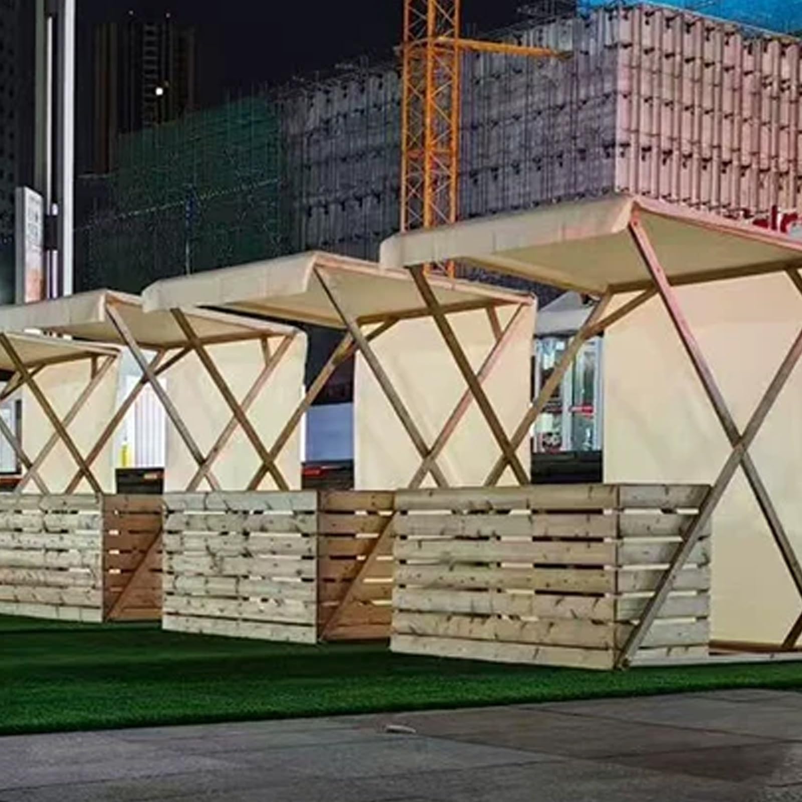 Stand da Esterno per venditori ambulanti, con Struttura in Legno massello Rinforzato, capacità di carico 200 kg, tettoia Impermeabile, Carrello Portatile per mercati agricoli, Vendita ambula