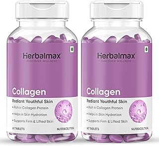 Collagen Supplements โ 120N (2ร60 Tablets) | 800 mg Type 1 2 3 Collagen Supplement Veg Tablets with Biotin & L-Glutathione | Daily Use Formula for Skin Hair Nails Joints & Bones