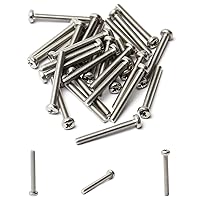 Vista 201 de MroMax 30 tornillos de máquina Phillips de cabeza plana M2 x 0.197 in, acero inoxidable 304 18-8, rosca completa, tornillos de cabeza cruzada gris