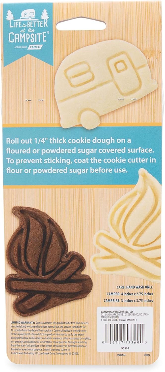 White Plastic Campfire and RV Cookie Cutters Set