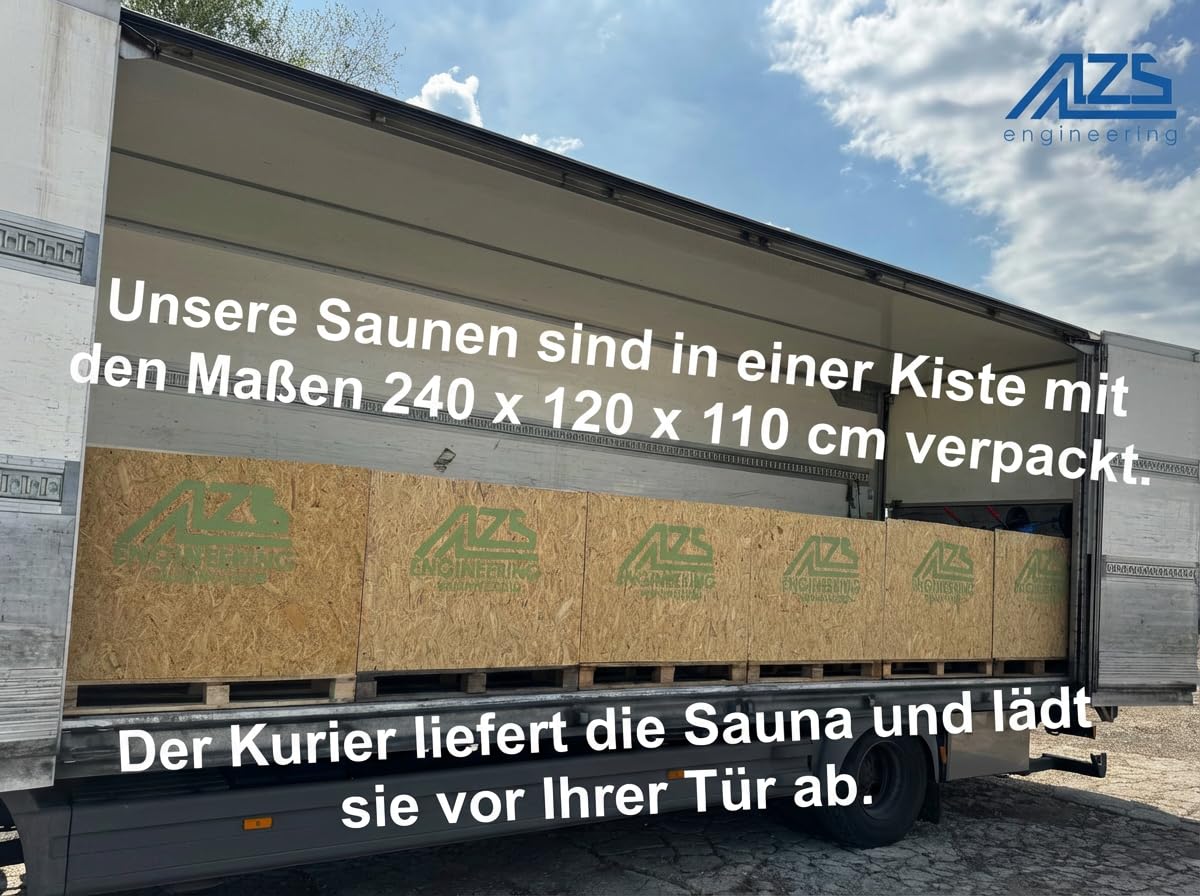 Fasssauna Gartensauna aus Fichtenholz mit Holzofen ETNA – 4–6 Personen