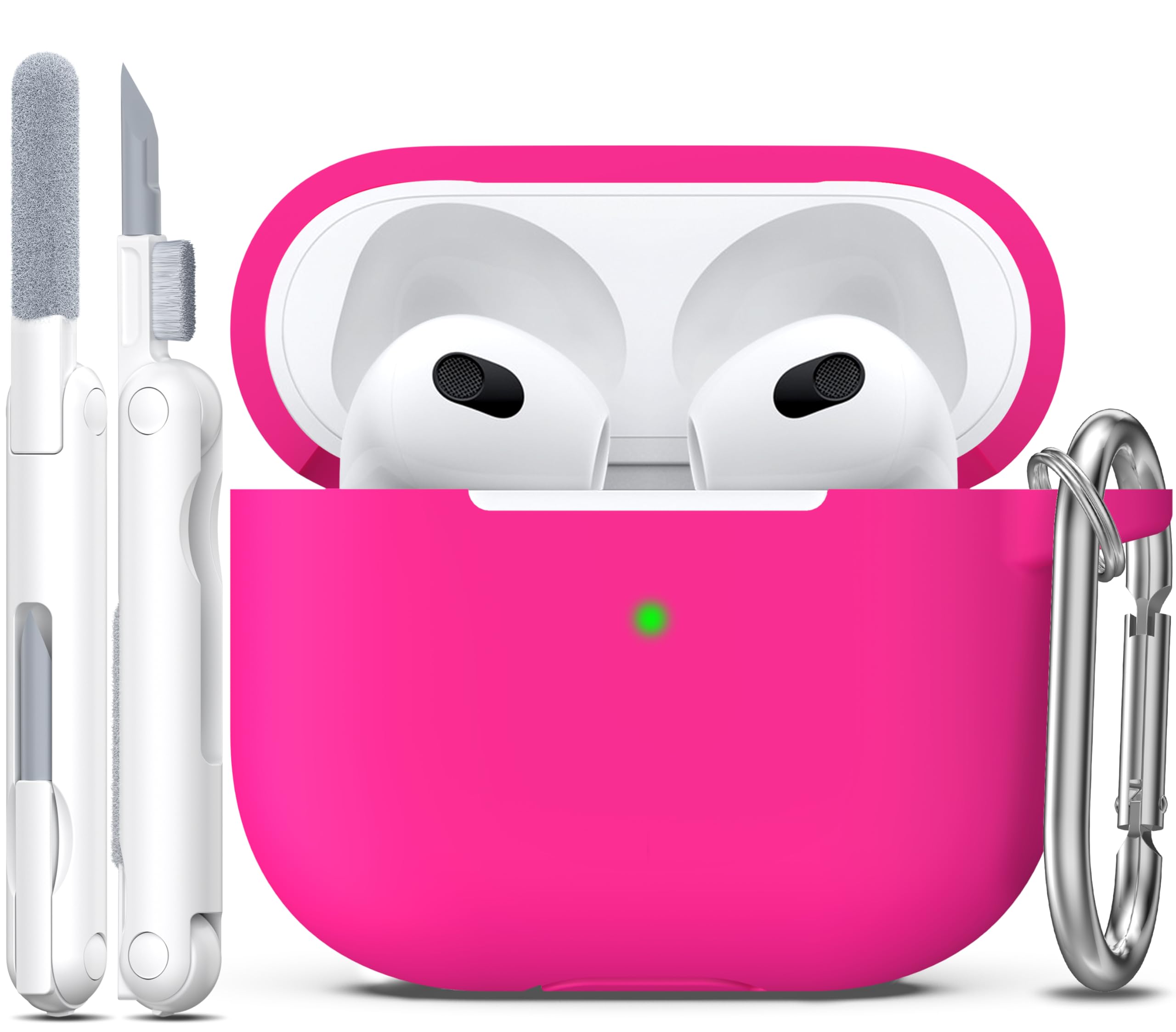 R-fun Funda para AirPods 4 con Kit de Limpieza, Case de Silicona Suave con Llavero, Funda Protectora Completa para Hombres y Mujeres, Compatible con Apple Latest Airpods 4th, Rojo — view 71