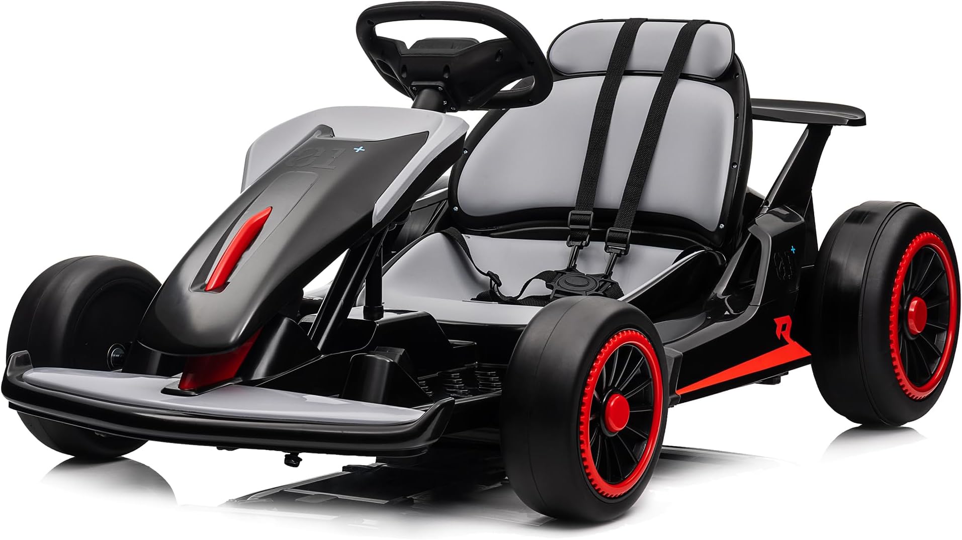 GarveeLife 24V Go Kart for Kids 6-12 Year Old,Child Electric Drift Go-Kart with Music Mode,Electric Drifting Go Cart with Powerful Motor for 6+ Years Kid,2 Speed Available,Max Load 110 LBS (Black-1)