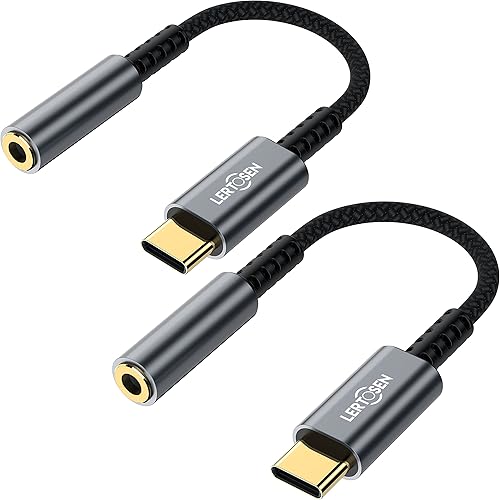 USB Type C to 3.5mm Female Headphone Jack Adapter,(2-Pack) USB C to Aux Audio Dongle Cable Cord Compatible with iPhone 151616 Pro Max16 Pro16