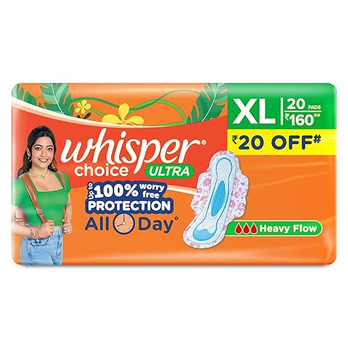 Whisper Choice Sanitary Pads for Women, XL 20 Napkins