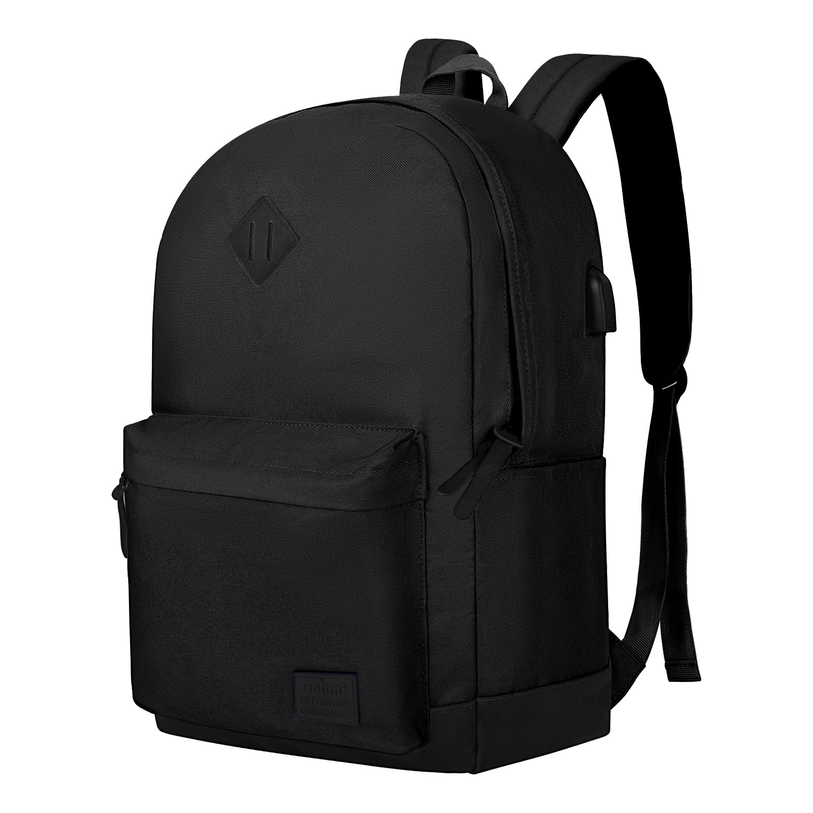Goloni Backpack for Men Women,Travel Laptop Backpack, Water Resistant 17.3 Inch USB Charging Backpack, Large Capacity Work Commute Bag,All Black