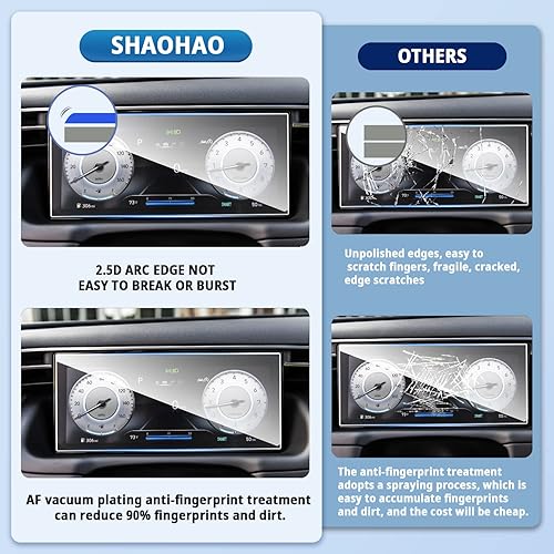 Miniatura 4 de SHAOHAO Protector de pantalla para Santa Cruz 2024 2023-2024 Santa Cruz (SEL/Night/SEL Premium/Limited) 10.25" Accesorios para pantalla táctil Santa