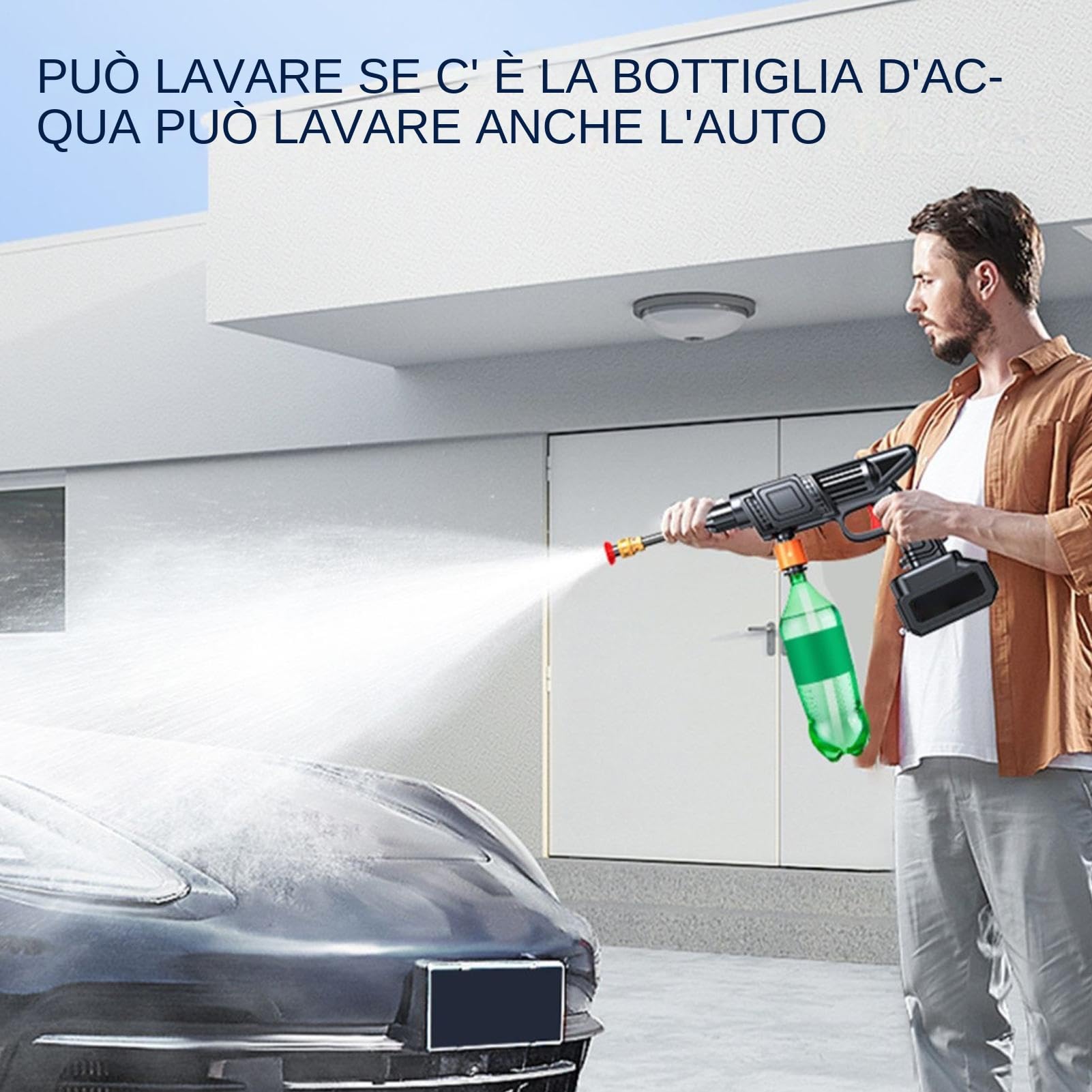 Lavado a Presión Inalámbrico Portátil Limpiador Energético Portátil | Herramienta de limpieza con chorro ajustable para casa, exterior, césped, jardín, coche, jardinería, riego y patio