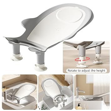 Portable Baby Bath Aid Multifunctional Infant Bath Basin Adjustable for Home Use on Counter Sink or Bathtub