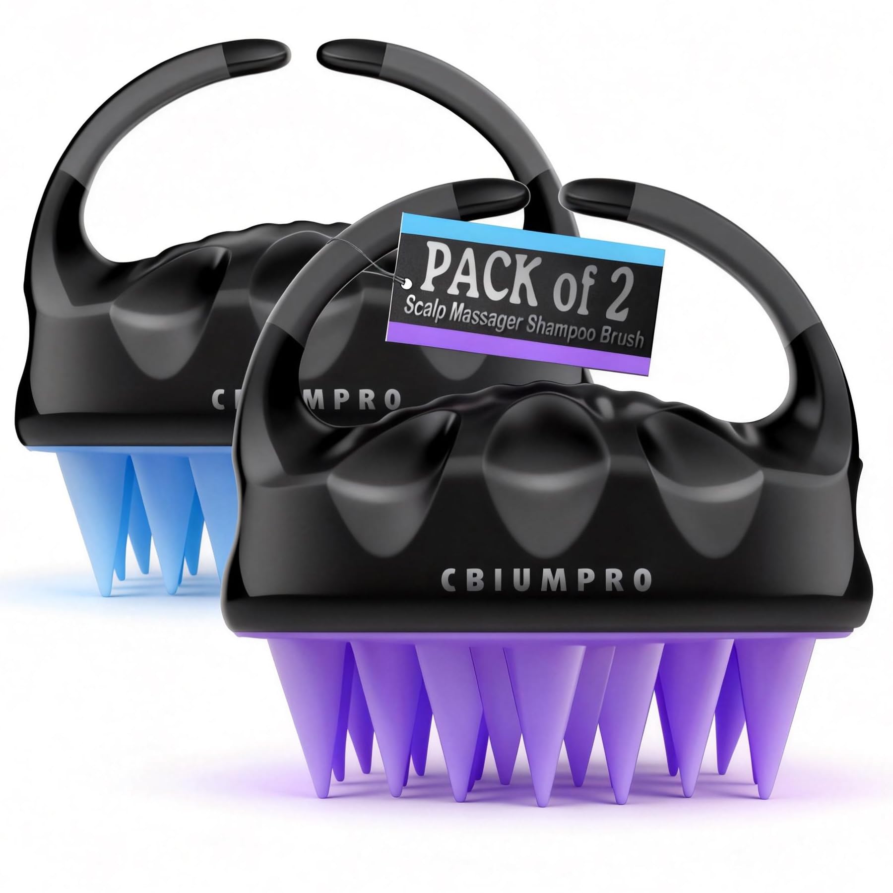 Cbiumpro 2-Pack Scalp Massager Shampoo Brush, Ultra Soft Silicone Scalp Scrubber Exfoliator Brush for Hair Growth & Dandruff Removal - 100% Fit All Hair Types