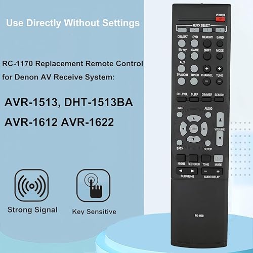 Miniatura 2 de Reemplazo RC-1170 Receptor AV Control Remoto Compatible para Denon AVR-1513, DHT-1513BA AVR-1612 AVR-1622 Sistema