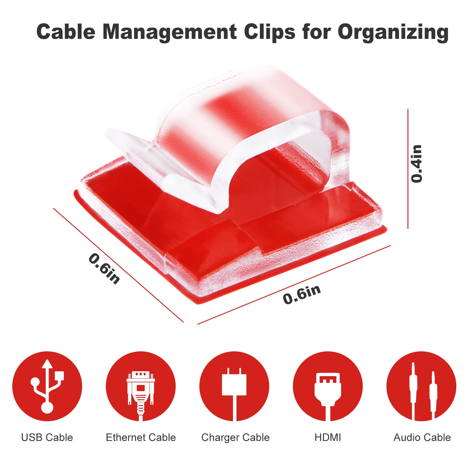 Lot De 50 Supports De Câbles Autocollants, Clips Durables Pour Téléviseur, PC, Ordinateur