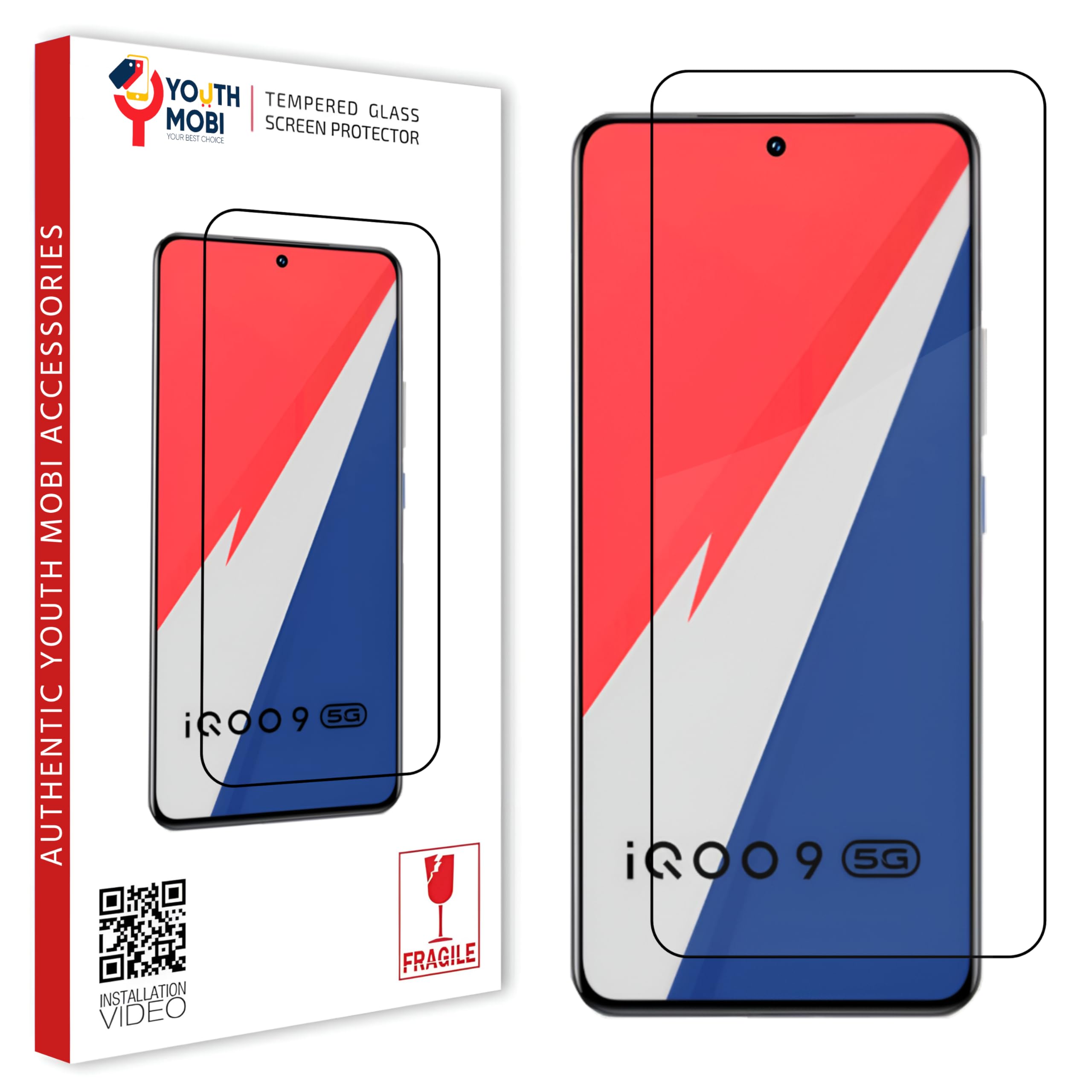 YOUTH MOBI Tempered Glass Screen Guard Protector For Iqoo 9 5G Smartphone With Edge To Edge Full Screen Coverage And Easy Installation Kit,Pack Of 1-image-42