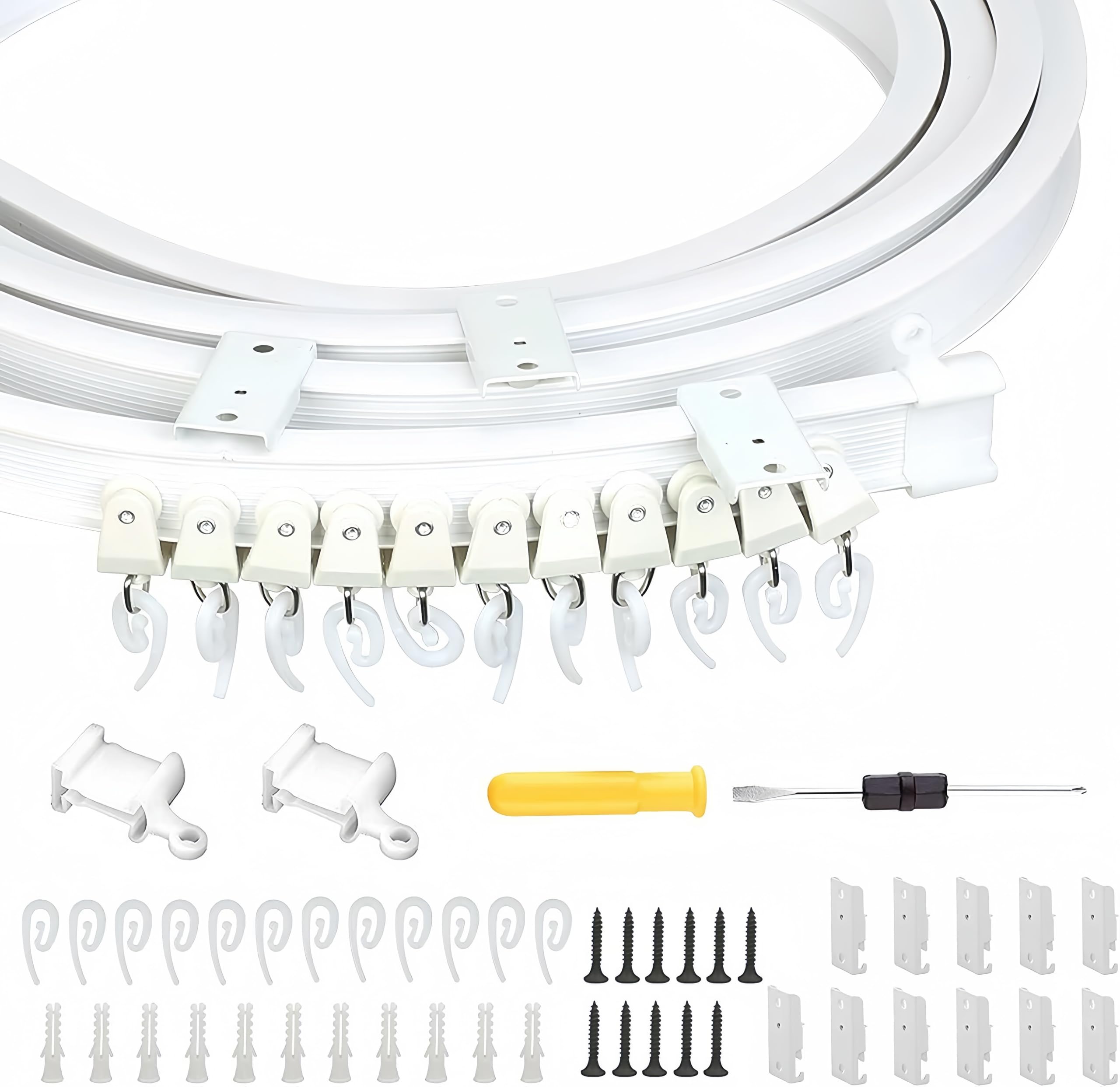 Rieles Para Cortinas Corredizas De Techo 3.5 Meter Flexible Bendable Ceiling Curtain Track Suitable For Bay Windows Room Partitions And Shower Tracks White